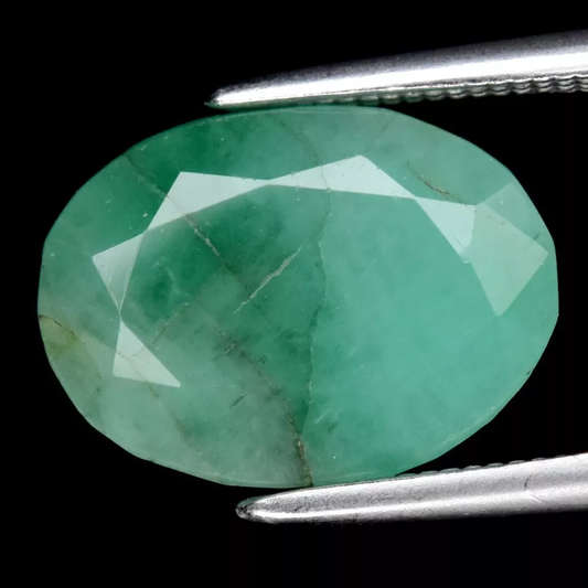 3.98ct - Oval Green Emerald, Zambia - SI2