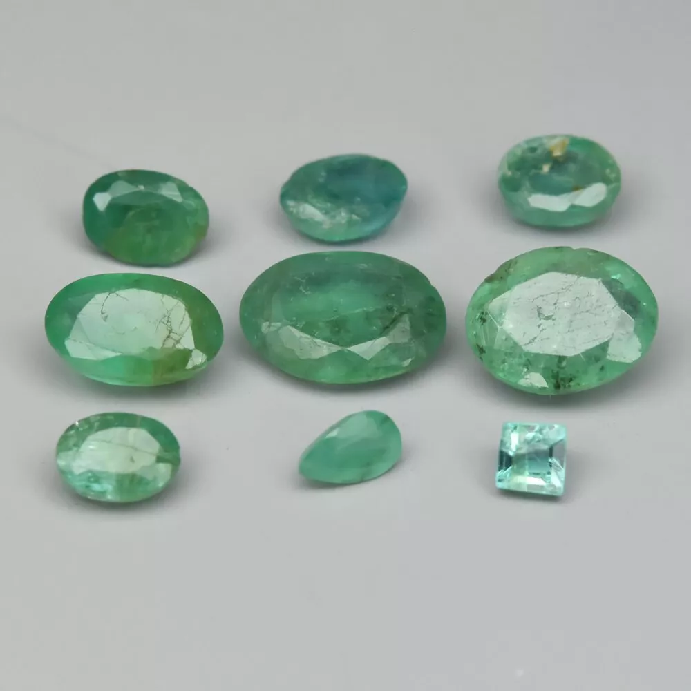 9pcs Lot 1.64ct-t.w Emeralds from Zambia