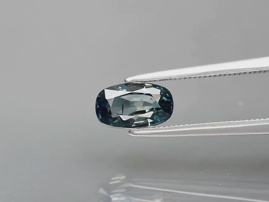 1.25ct Cushion Unheated Greenish Blue Sapphire, Madagascar - VS